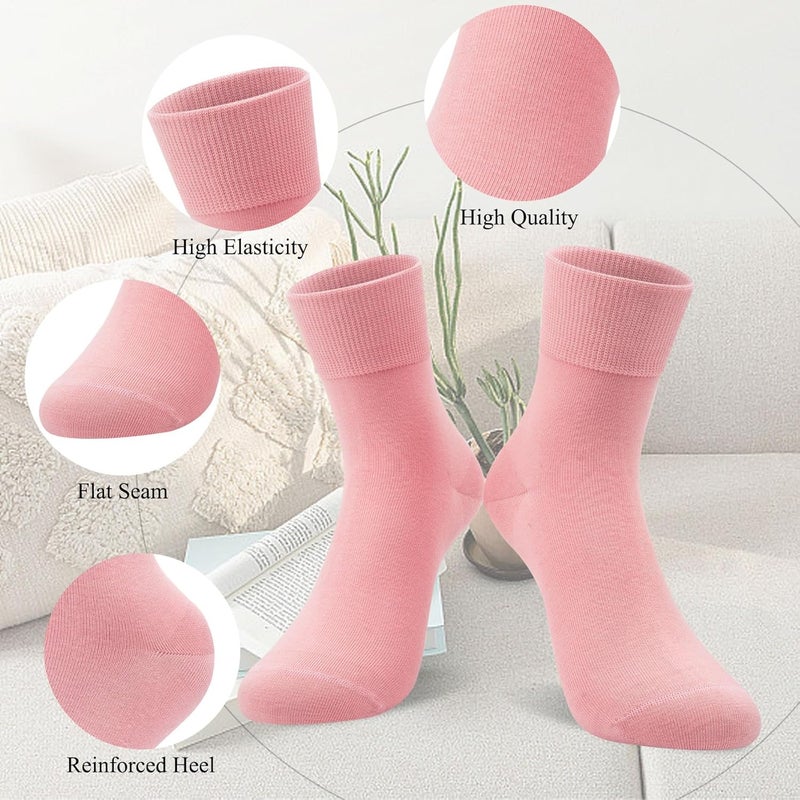 Socksfad Store 6 Pairs Thin Ankle Socks for Women, Womens Cotton Casual Dress Crew Lightweight Breathable Colorful Socks Size 5-9 - Image 4
